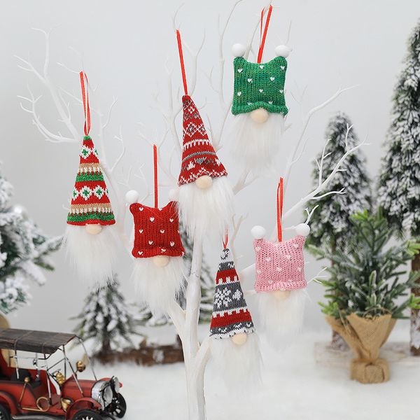 Cüceler Noel Santa Gnome Peluş Doll Asma El yapımı Gnome Süsleme Seti Gnome Noel Süsler Noel Ağacı