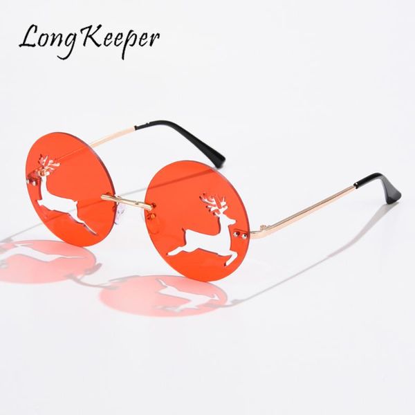 

longkeeper fashion christmas glasses unique rimless sunglasses elk bowknot christmas eve party decor eyewear steampunk eyeglass, White;black