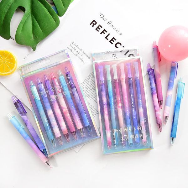 

gel pens 6 pcs/pack night star space speed dry suit pen ink promotional gift stationery school & office supply1