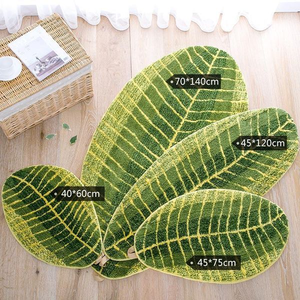 

southeast asian style banana leaf pattern creative carpet living room coffee table mats ottomans absorbent bed big non-slip mats1