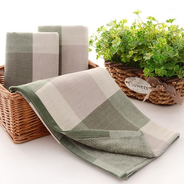 

jacquard towel plain style pure cotton soft towel large lattice men's gifts face towels1