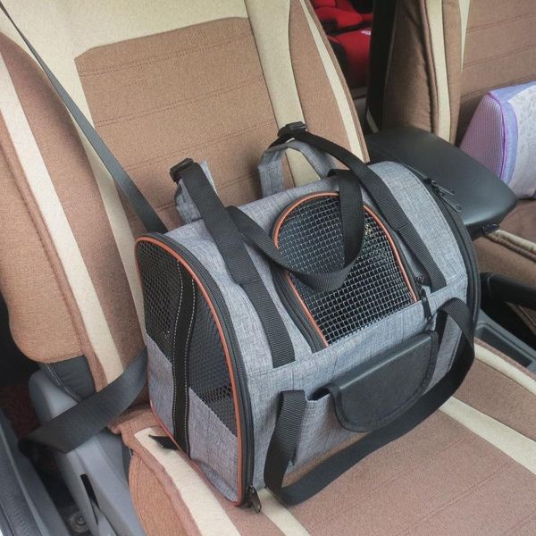 

breathable small pet car seat bag multifunctional outdoor travel mesh waterproof foldable carrier backpack for cat puppy safety
