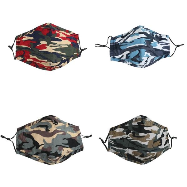 

adults camouflage face mouth mask cloth respirator pm2.5 protection foldable anti haze dustproof mascherine originality 3 5sm f2