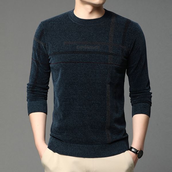 

yashte t-shirt sweater youth korean edition autumn 2020 new round neck long sleeve chenille t-shirt versatile and handsome sweater for men o, Blue