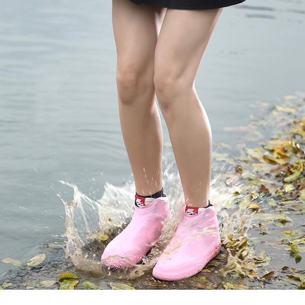 

jxsallplq waterproof shoe cover sile rain shoes reusable non-slip thickening rain boots outdoor fishing sh sqcnph