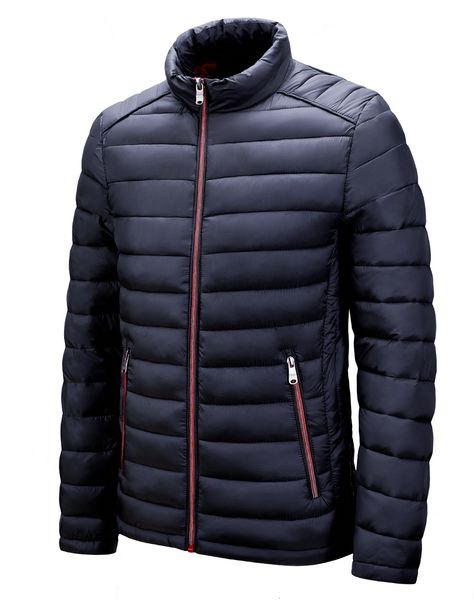 

2021 new new men stand collar warm jacket mens solid thick jackets and coats male winter coat egsy, Black
