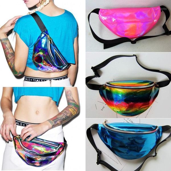 

waist bags outdoor sport women fanny pack pu laser purse one shoulder chest bag1