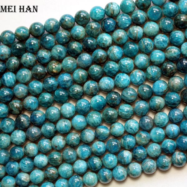 

meihan wholesale (2 strands/set) natural 6+-0.2mm blue apatite smooth round loose gem stone beads for jewelry making diy 200930, Black