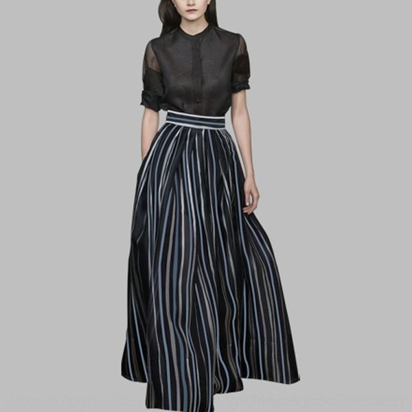 

vpaiw мода в западном стиле из двух частей костюма мини-юбка overskirt 2020 куртки мини-юбки нового стенд воротника верхней полосатой летнег, Gray