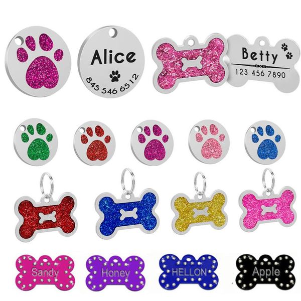 

dog accessories custom personalized pet dog cat tags engraved dogs pets accessories for small puppy cat bone paw pet sqcrxe