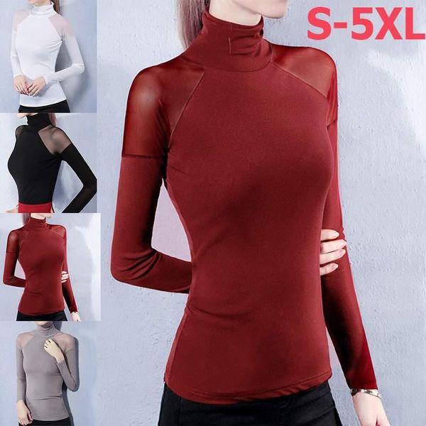 

women's blouses & shirts women autumn long sleeve turtleneck blouse vonda solid color casual bohemian femme loose blusas party tunics 5, White