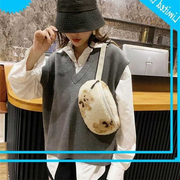 

lam like fabrics fluid fur bear chest bag crossbody purse for women a69c