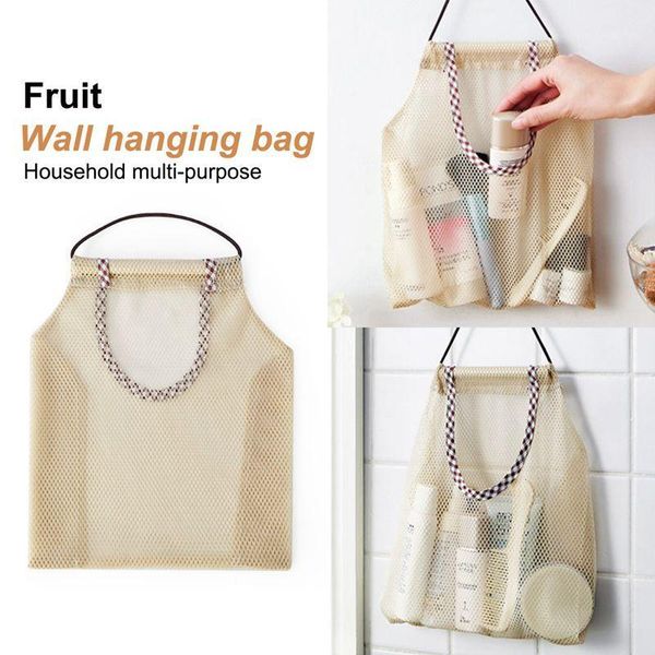 

hanging baskets kitchen vegetable storage bag home multi-purpose creative fruit wall onion garlic storage1