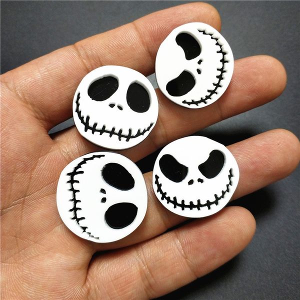 

halloween cute scary ghost face stud earrings for women party jewelry fashion acrylic accessories, Golden;silver