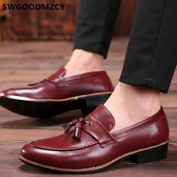 

leather shoes men office shoes men italian mens dress loafers zapatos formales de cuero hombre sapato masculino oxford, Black