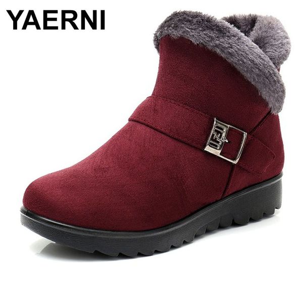

yaerni winter plush fur short warm snow boots plus size platform women's ankle boots zipper suede shoes for women 1242 201031, Black