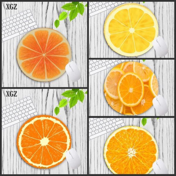 

mouse pads & wrist rests xgz fruit orange pattern round pc computer mousepad 200x200mm 11 style gaming pad choose for game/office tablet des