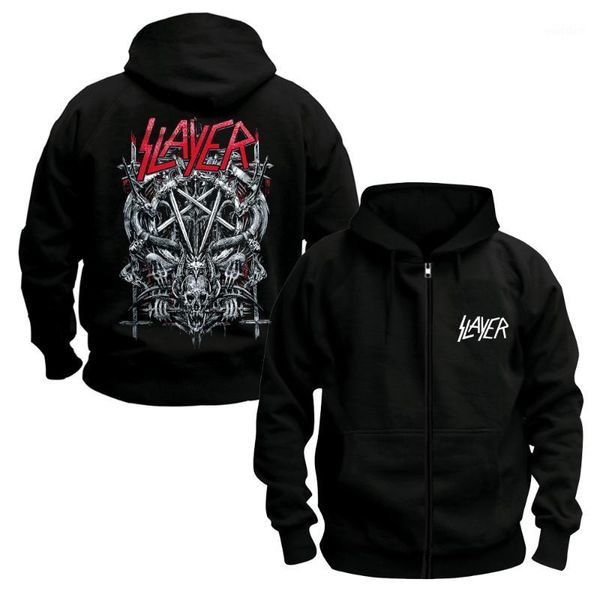 

slayer metal four giant evil crest punk heavy metal hoodie1, Black