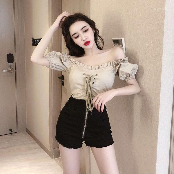 

2019 summer women black denim shorts new female high waist slim pants long zipper young lady short jeans+pockets wholesale1, Blue