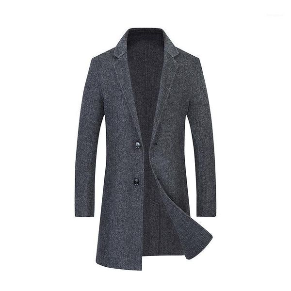 

justar men's autumn new mid long double face wool coat1, Black