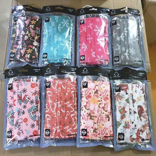 

dhl ups disposable christmas mask 3-layer face mask protection and personal health mask with earloop mouth face sanitary masks