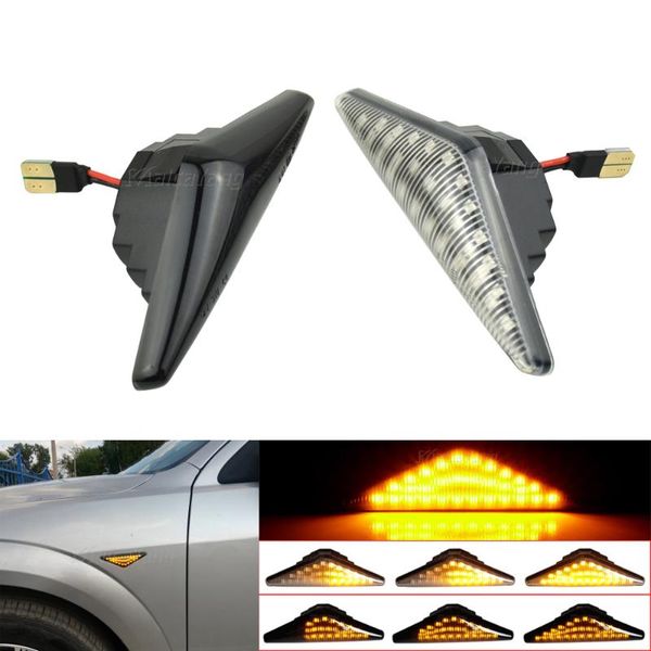 

2pcs flasher dynamic led side marker turn signal lights indicator blinker lamp for focus 1 mondeo