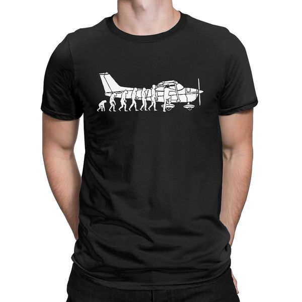 

спорт пилот самолета t-shirt для мужчин эволюция cessna смешные чистого хлопка тройников шеи экипажа с коротким рукавом футболки new печатны