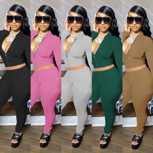 

women winter jacket pants tow pieces set tracksuit long sleeve pit strip multicolor women sweatsuits 2020 new style, White