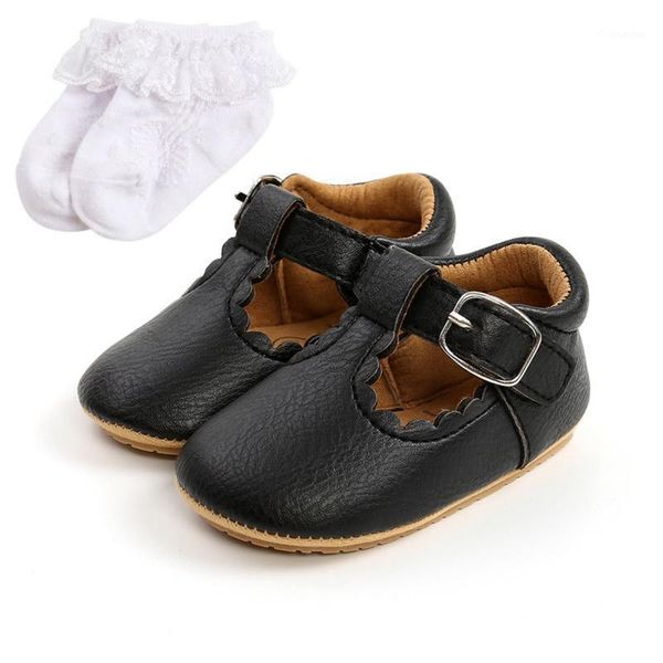 

newborn baby leopard pu leather shoes infant boy fashion soft-soled toddler shoes + socks two piece 0-18m ins1