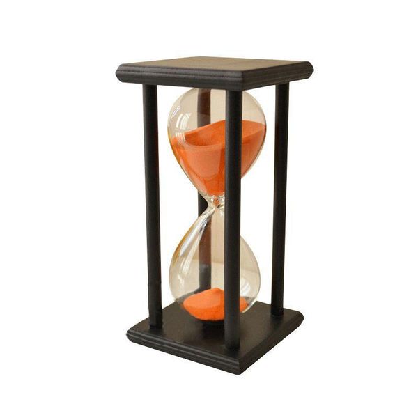 

nocm-colors 60min wooden sand sandglass hourglass timer clock decor unique gift type:60min black frame orange sand