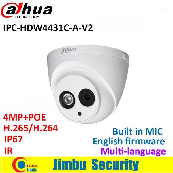 

dahua 4mp ip camera ipc-hdw4431c-a-v2 replace ipc-hdw4431c-a poe ir30m h.265 full hd built-in-mic cctv camera multiple language1