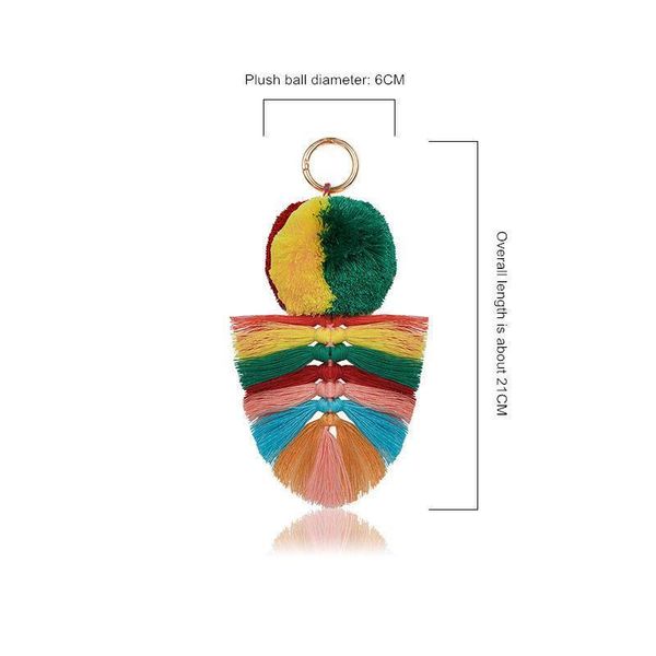 

1pcs pompon bohemia tassel fringed diy jewelry garments bag decorative accessories charm key chain pendant crafts cotton tassels h sqcere