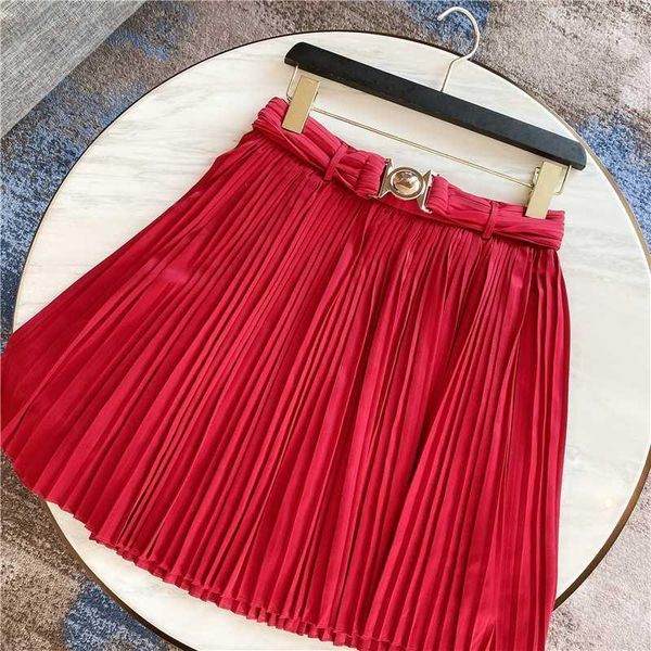 

high street 2020 new fashion show designer women's skirt satin pleated skirt1, Black