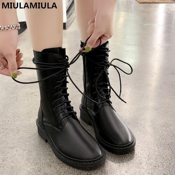

miulamiula brand design 2020 winter fashion black warm plush comfy bottom platform good leather lady shoes short ankle boots