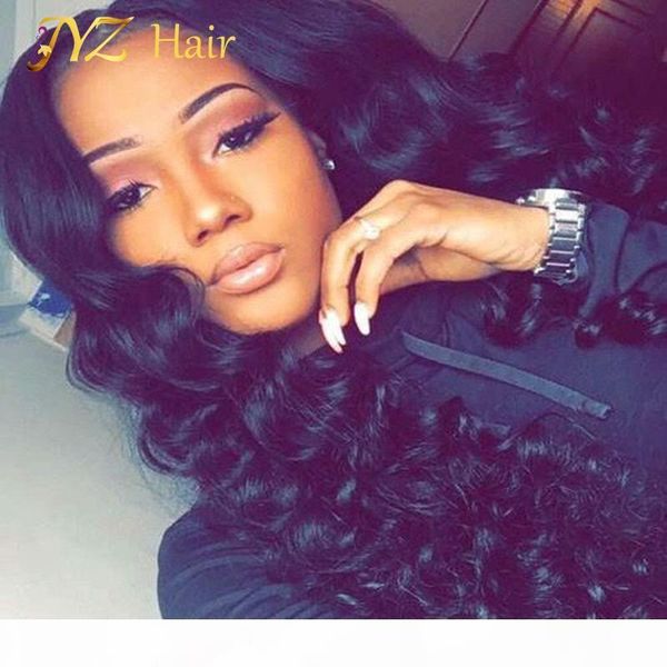 

jyz deep wave lace frontal wigs glueless full lace human hair wigs with baby hair lace wigs peruvian virgin hair for black women, Black;brown