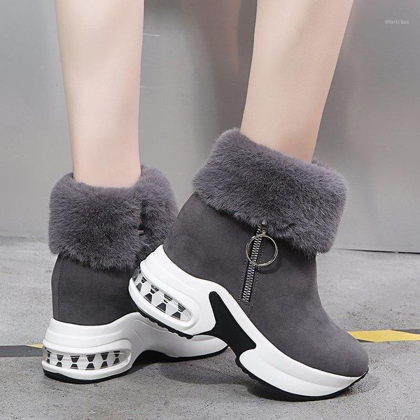 

platform boots winter women ankle boots warm plush wedge shoes women zip ladies snow sneakers black botines mujer1