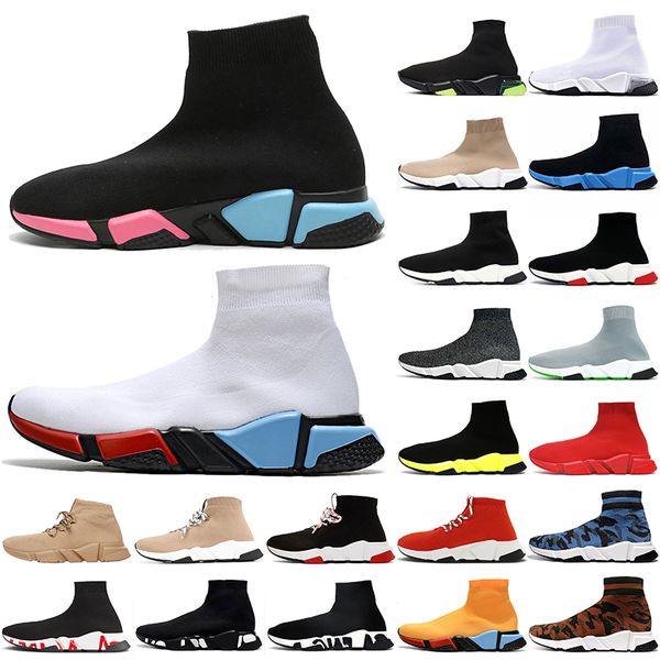 

2021 fashion graffiti bottomls luxurys designers socks shoes mens womens sock trainers mens casual shoes womens boots tripler sport sneakers, Black
