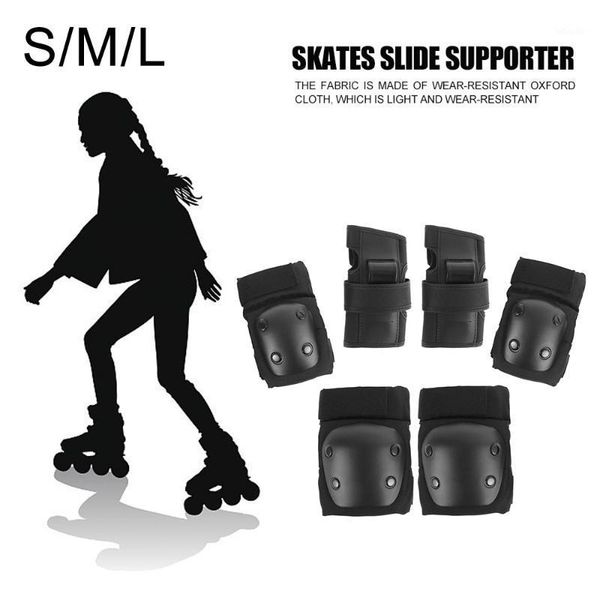 

elbow & knee pads 6pcs/set cycling skating protective gear skateboard ice roller wrist guard for kid child1, Black;gray