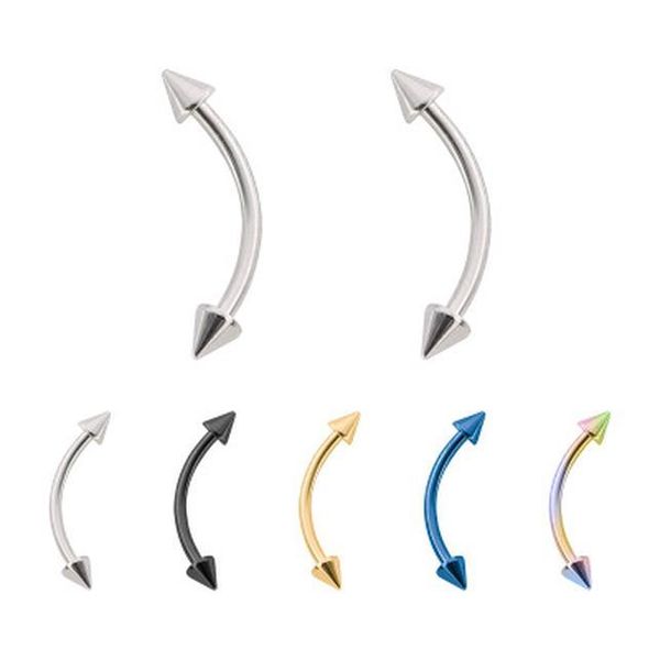 

modrsa 2pcs/lot stainless steel body jewelry cone eyebrow ring helix tragus piercing ear eyebrow nose lip piercing ring q sqcvml, Silver