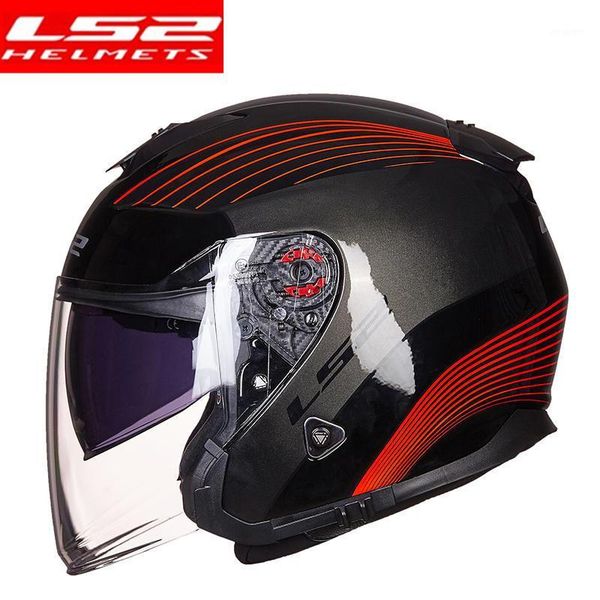 

motorcycle helmets ls2 of521 half face vintage helmet fiber glass retro racing motorbike 3/4 open vaspa moto ece1