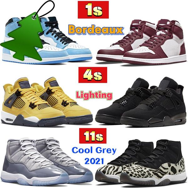 

2022 designer 1 1s high basketball shoes bordeaux dark mocha unc university blue 4 4s black cat pure money bred 11 11s cool grey animal v