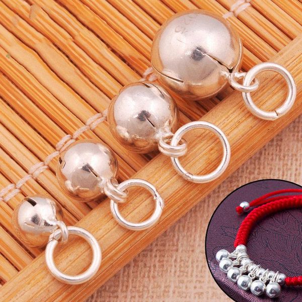 

one piece 6мм 8мм 10мм 925 серебряное кольцо колокола круглого шарика подвеска для necklacebracelet diy заключений ювелирных изделий аксессу