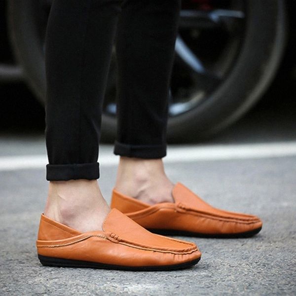 

autumn peas shoes men breathable flat pu leather moccasins casual driving shoes comfortable lazy male man loafers footwear #vw5x