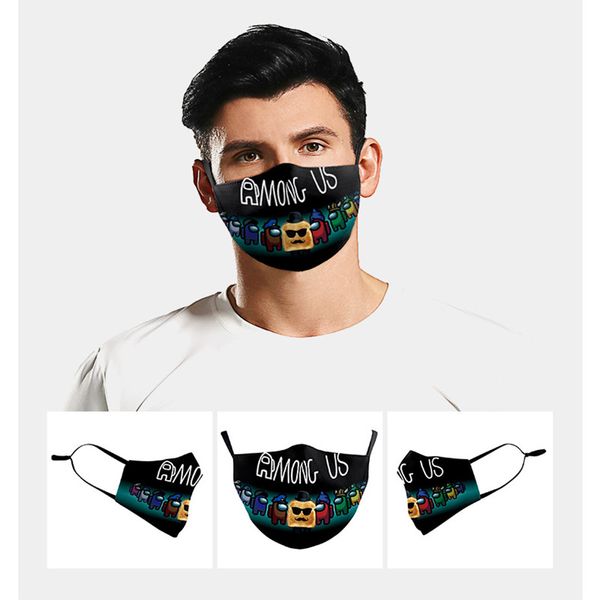 

2020 new game among us designer masks casual dustproof masque anti dust black cotton mask half face month mask washable reusable face masks