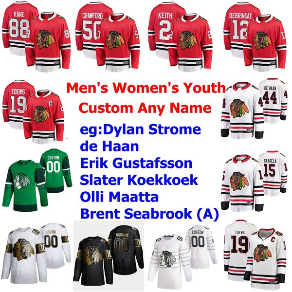 

chicago blackhawks hockey tribeys 44 лукас рейхель джерси патрик кейн джонатан тоус дункан кейт кори кроуфорд дебинкат на заказ, Black;red