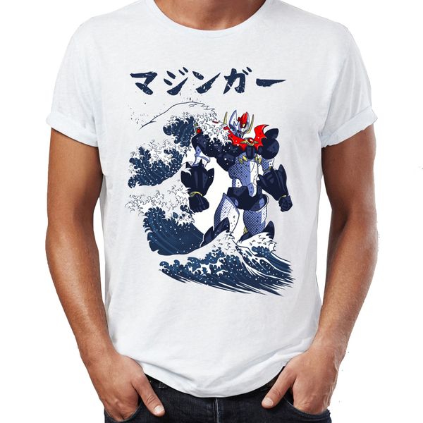 

men's t shirt mazinger and the great wave off kanagawa awesome artwork printed tee sport hooded sweatshirt hoodie