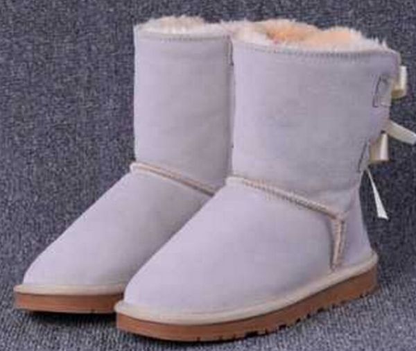 

2021 new classic ankle snow boots fur women winter boots black chestnut pink red cool grey short bow boot size 36-43 fashion outdoor