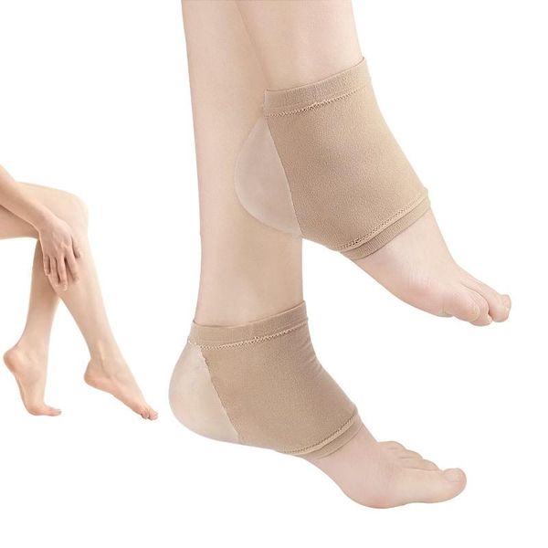 

heel socks men women anti-cracking gel socks cracked feet breathable function, Black