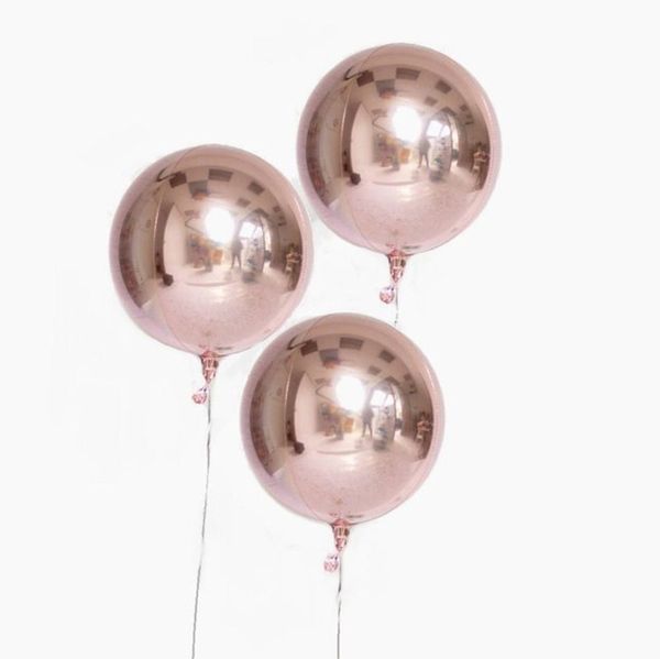 

20pcs 10inch metallic dimensional rose gold silver foil 4d balloons wedding birthday party decor helium inflatable globos supply 1027