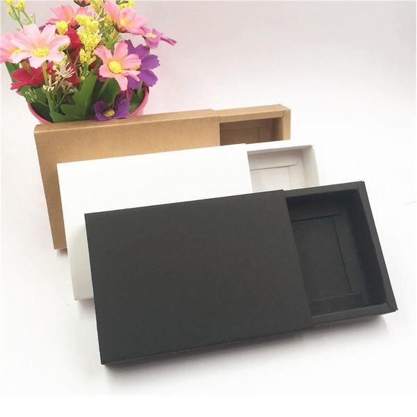 

50pcs kraft/white/black paper drawer box for festival supplies packing paper mini box souvenir sto bbytdx
